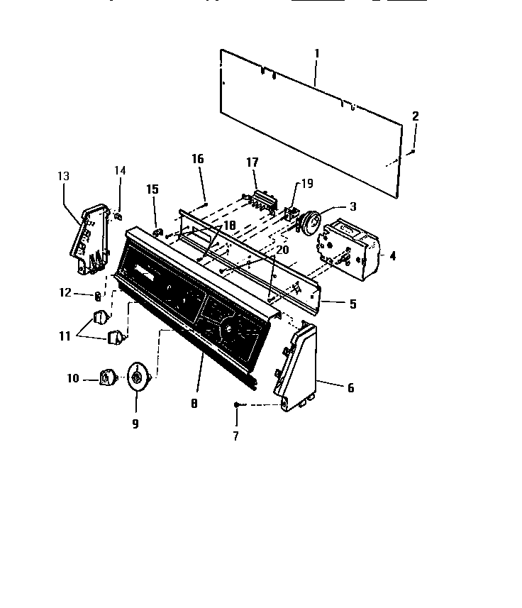 White-Westinghouse LT800EXW6 console & controls diagram