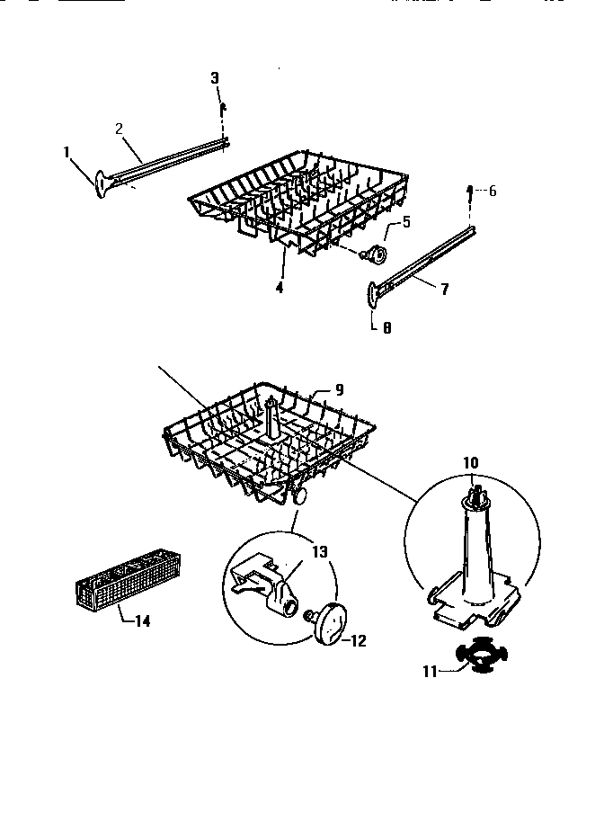 White-Westinghouse SU300EXR5 racks & washer tower diagram