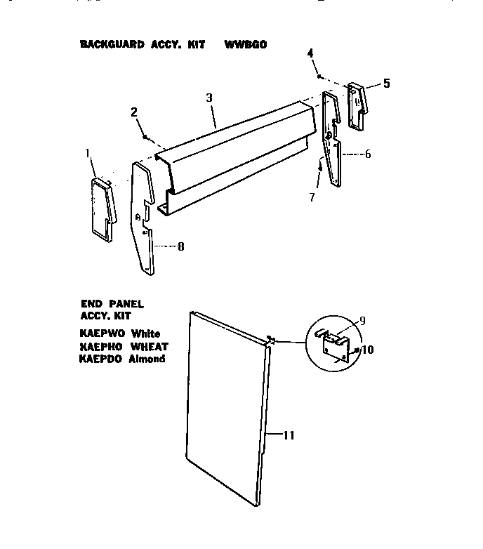 White-Westinghouse KS220GDH1 accessory kits diagram