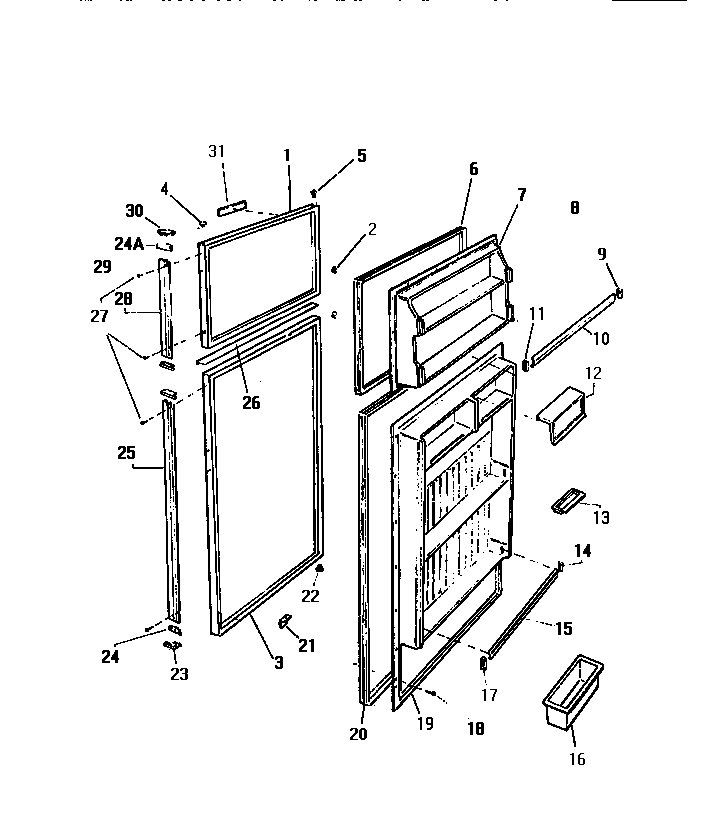 White-Westinghouse RT217JCD0 door diagram