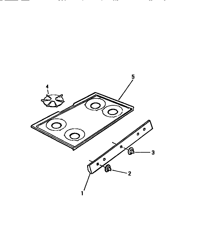 White-Westinghouse GF410HXV2 top, control panel diagram