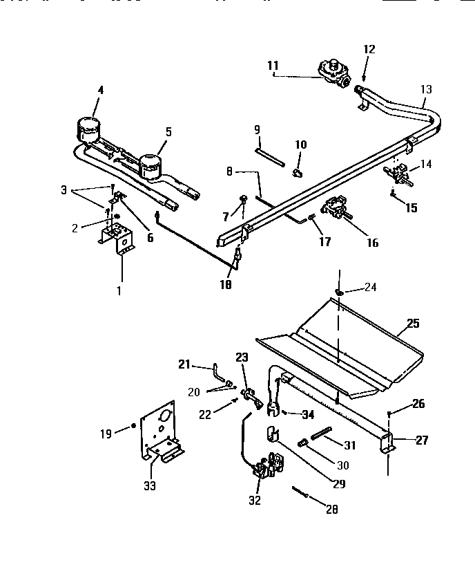 White-Westinghouse GF470HXF1 burner assembly diagram