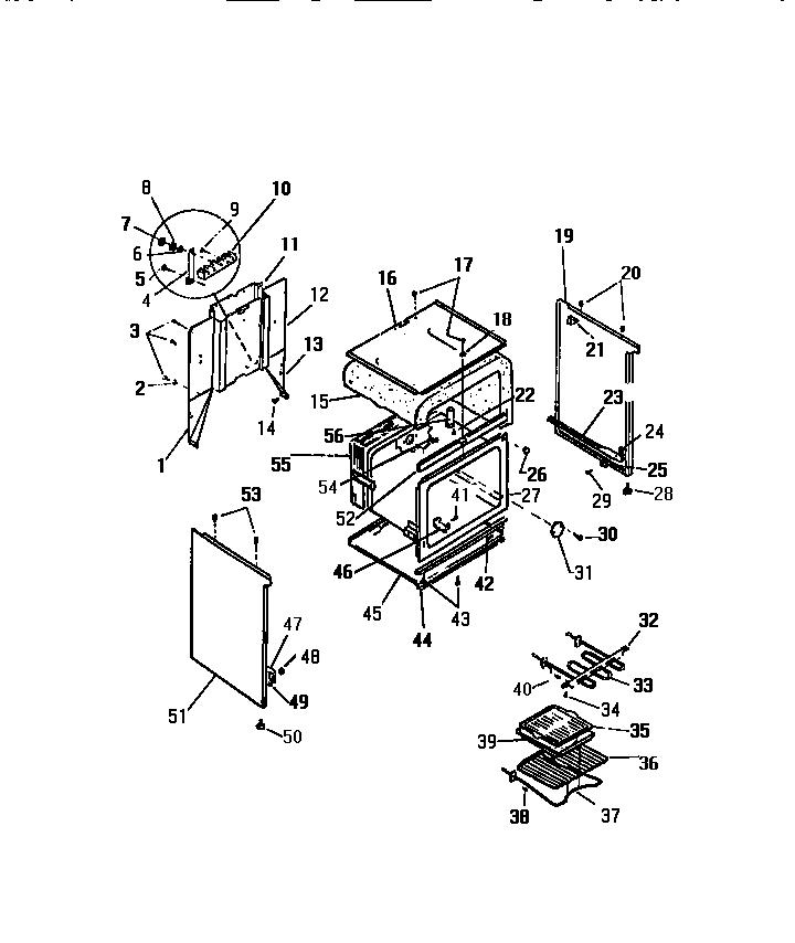 White-Westinghouse KF200GDW1 body, side panels diagram