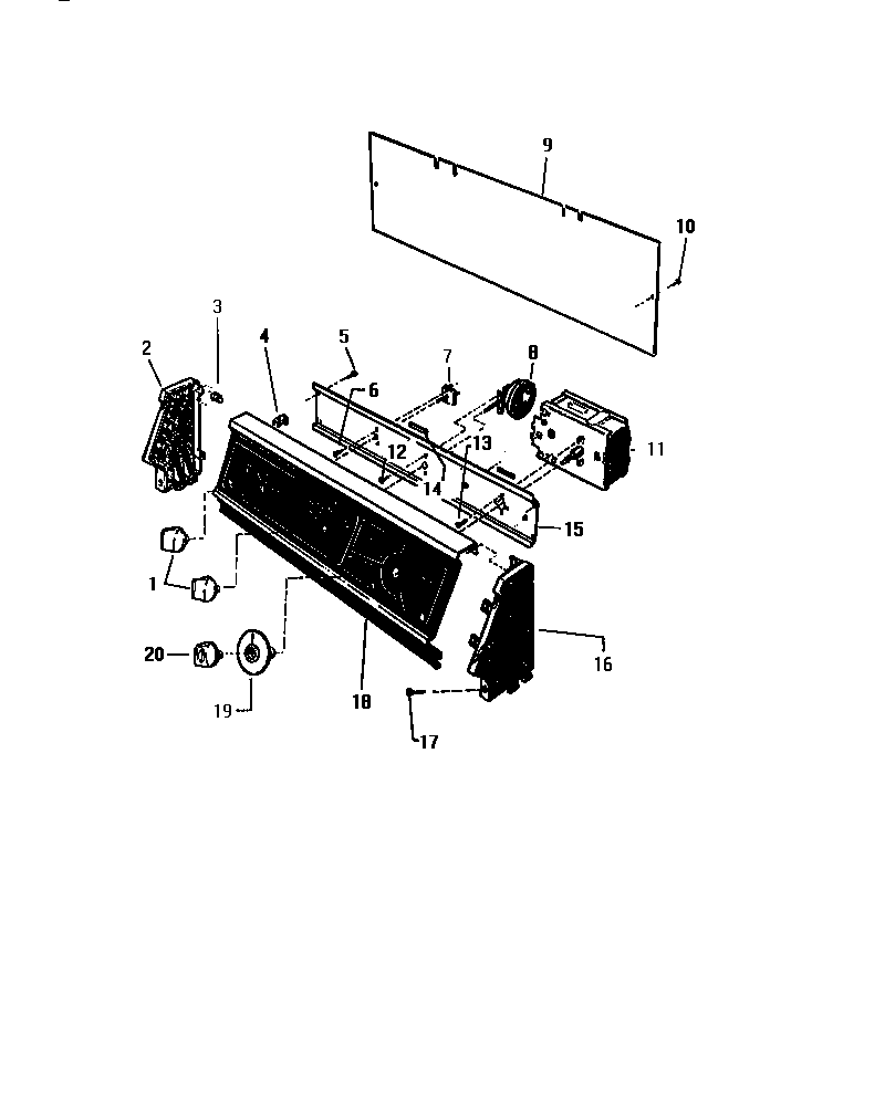 White-Westinghouse LA500JXV3 console & controls diagram