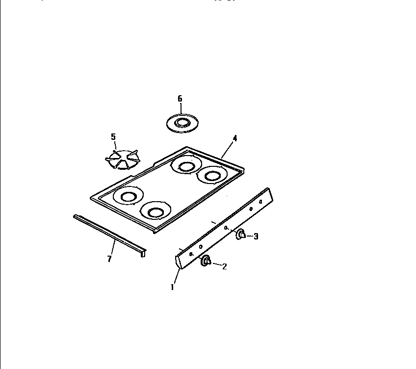 White-Westinghouse GF980HXF2 top, control panel diagram
