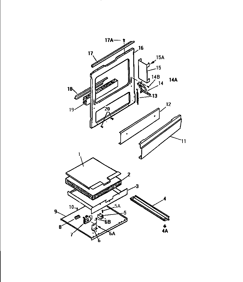 White-Westinghouse GF980HXF2 frame, service panel, base diagram