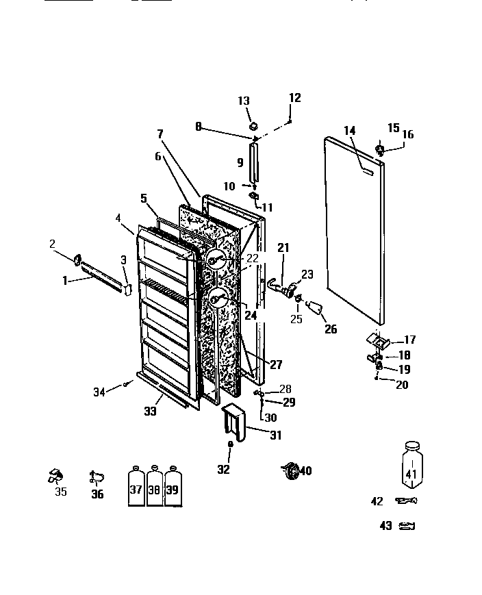White-Westinghouse FU199JRD1 door diagram
