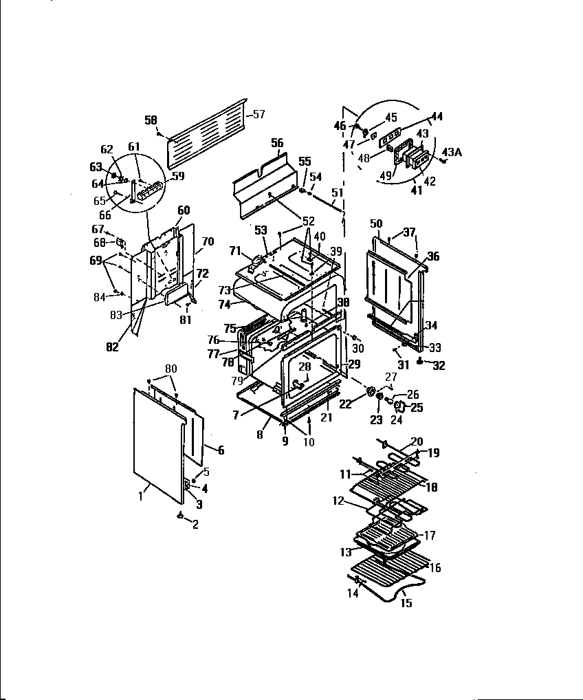 White-Westinghouse KF560GDH2 body, side panels diagram