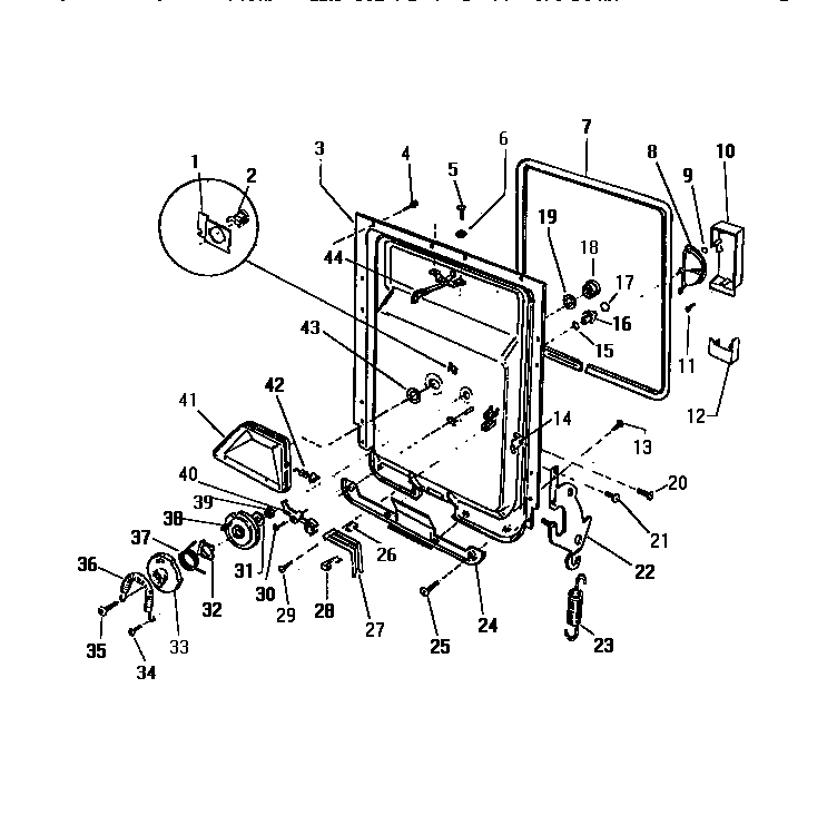White-Westinghouse SU770JXR1 inner panel & components diagram