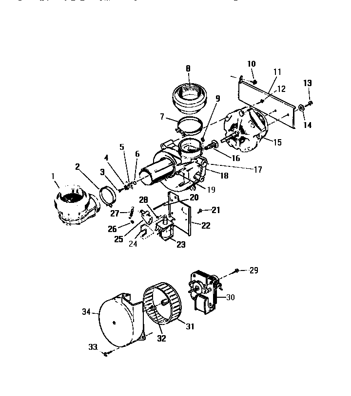 White-Westinghouse SU770JXR1 pump, motor, & components diagram