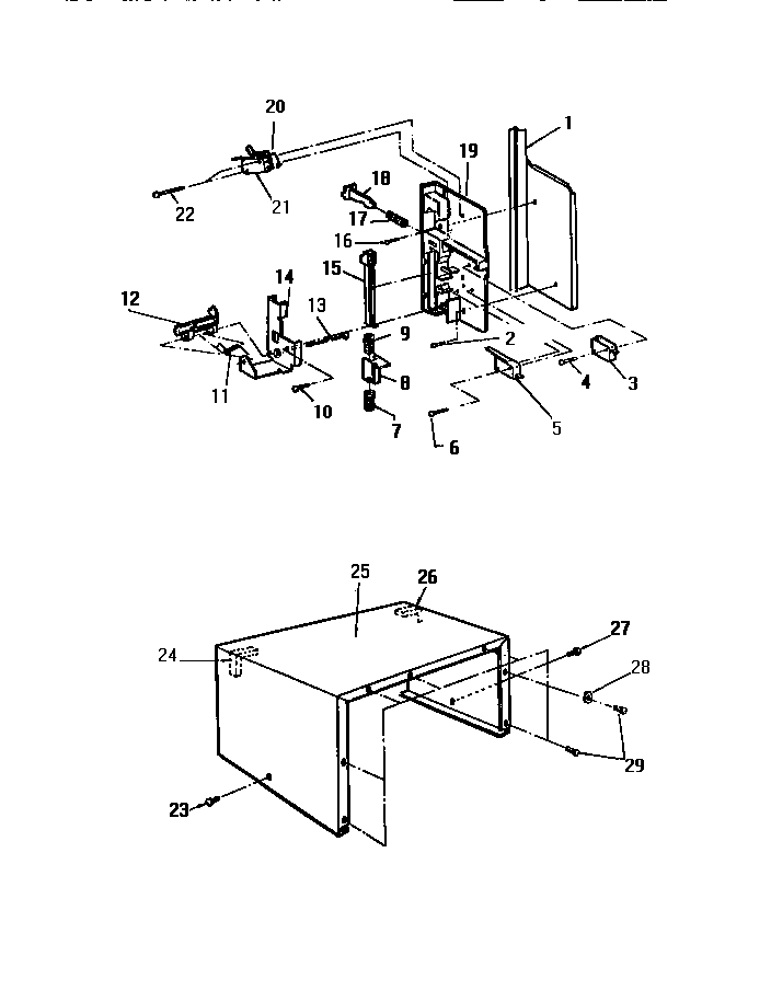 White-Westinghouse KM250HXM lock mechanism & cabinet diagram