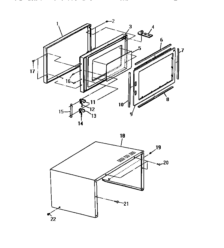 White-Westinghouse KM165HXM door & cabinet diagram