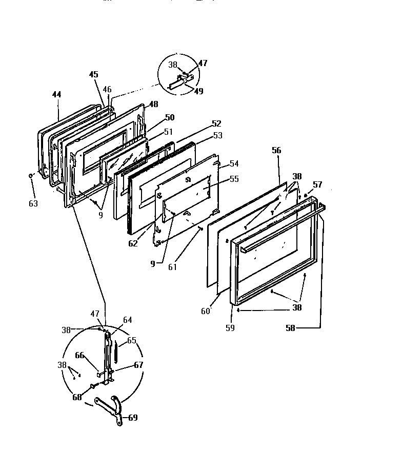 White-Westinghouse KB663GDM1 door diagram