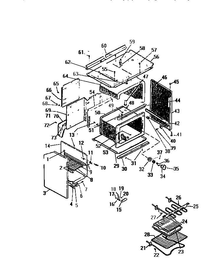 White-Westinghouse KF404GDW0 body, side panels diagram