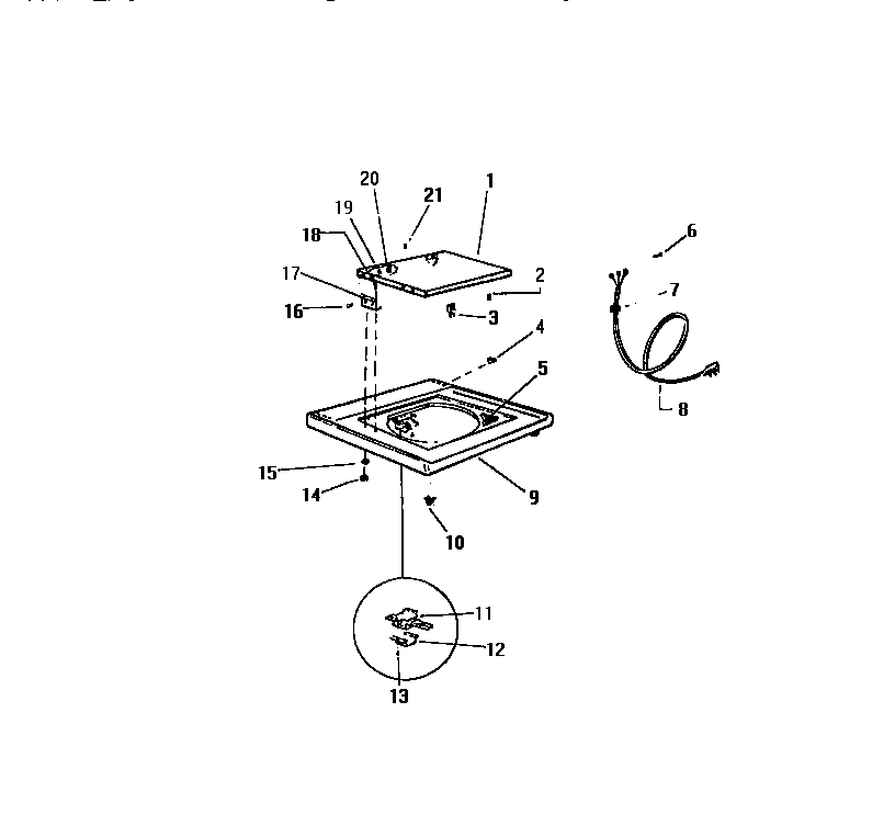 White-Westinghouse LA640JXW3 top panel diagram