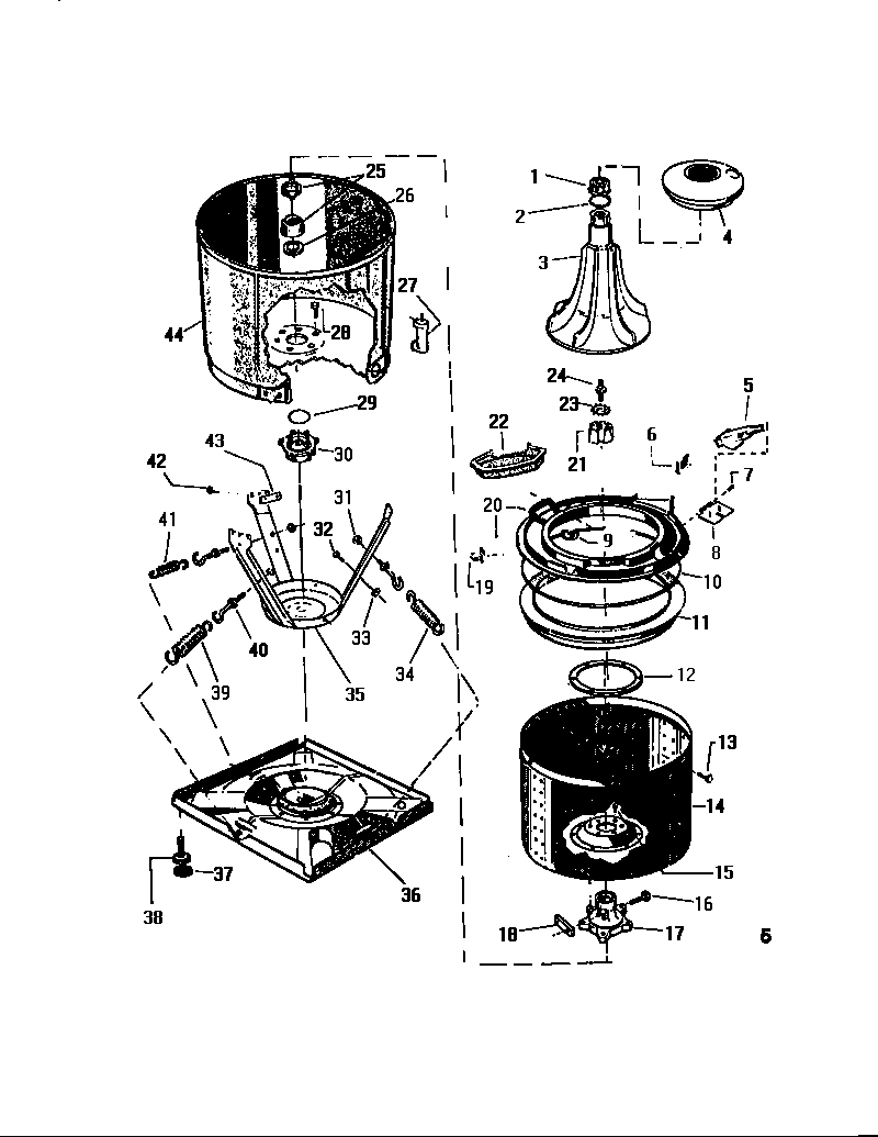 White-Westinghouse LA640JXW3 tubs diagram