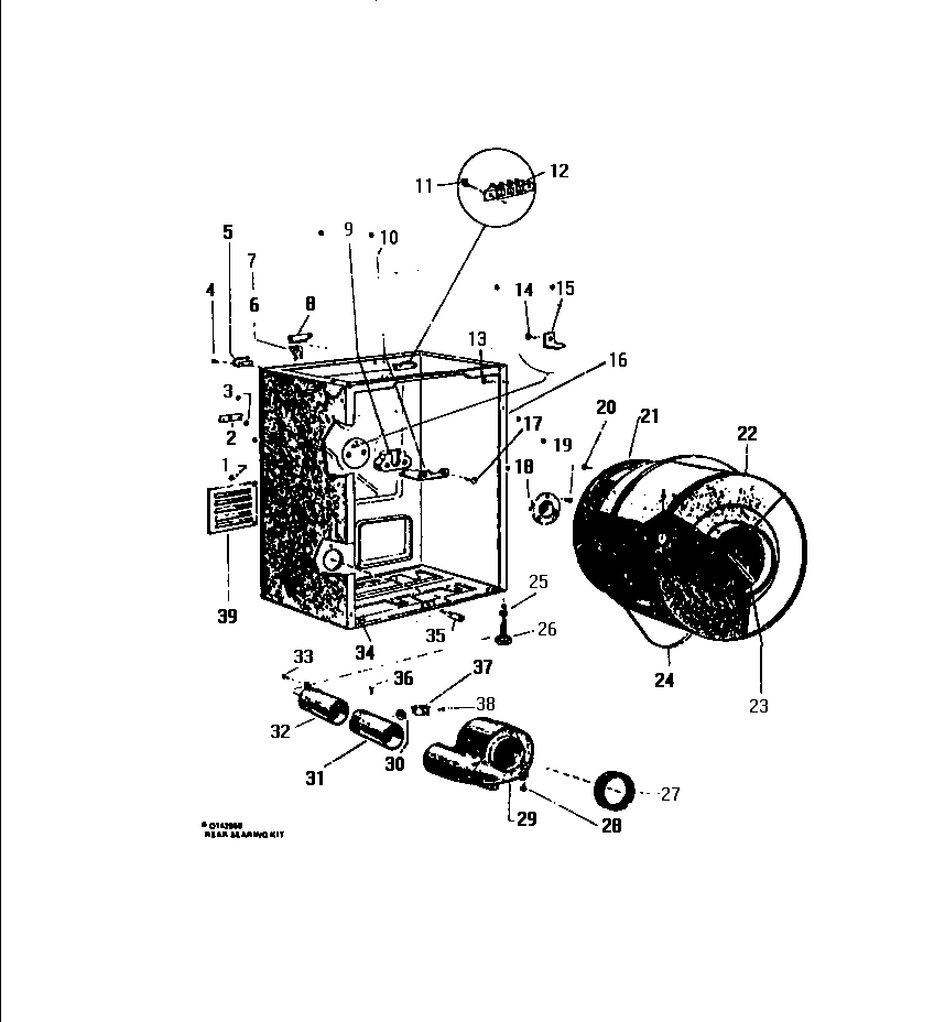 White-Westinghouse DE600JDF1 body & drum diagram