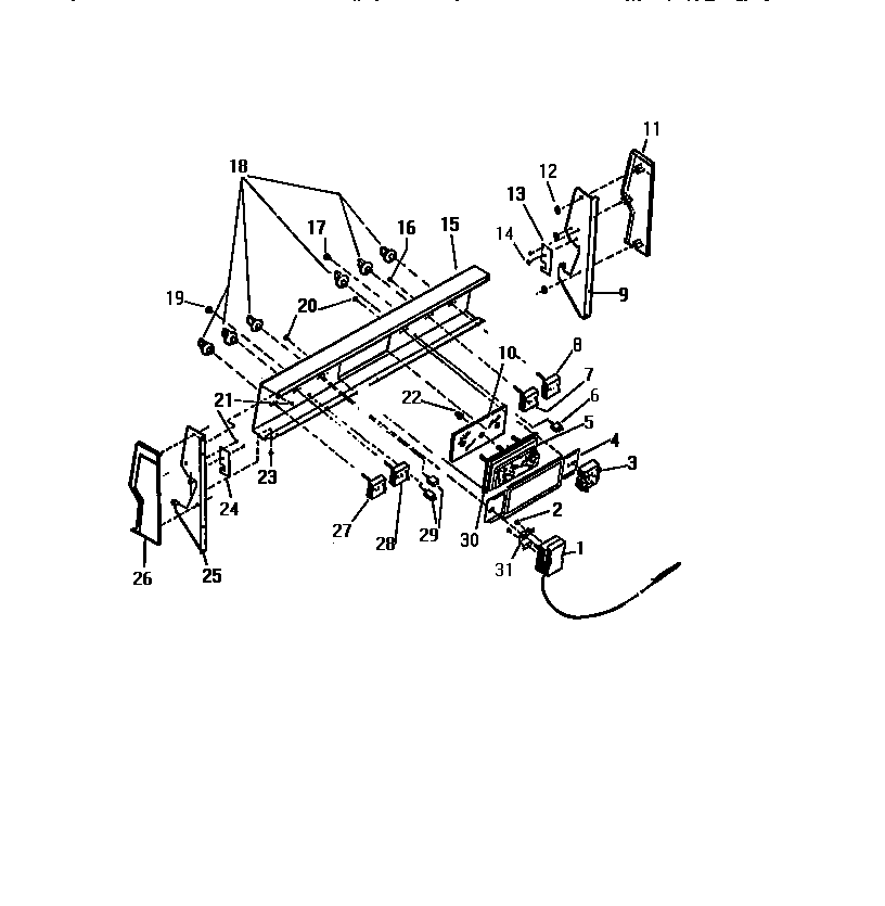 White-Westinghouse KF450GDV0 backguard diagram