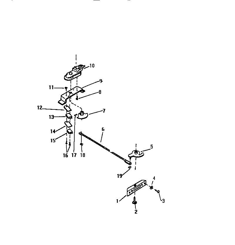 White-Westinghouse KF450GDV0 dor latch assembly diagram