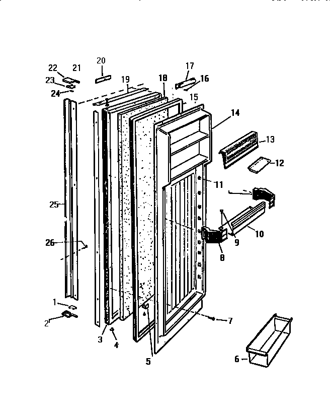 White-Westinghouse RS229GCD0 refrigerator door diagram
