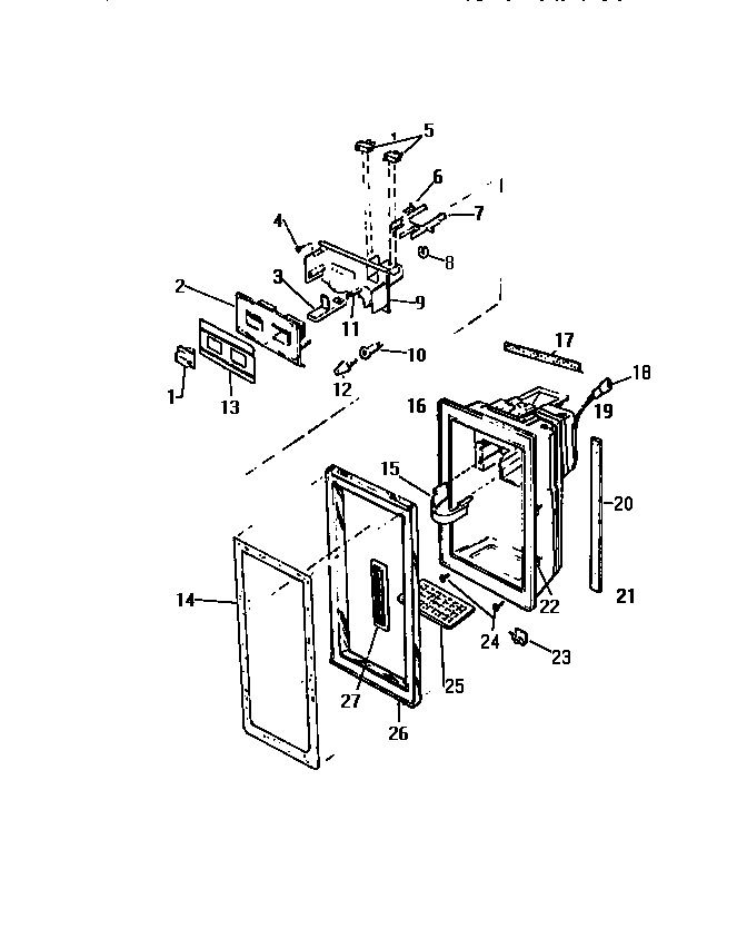 White-Westinghouse RS229GCD0 ice door housing diagram