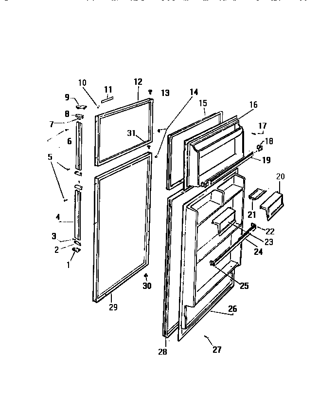 White-Westinghouse RT156HCH0 door diagram