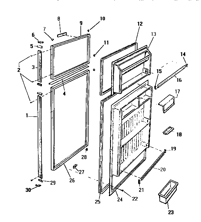 White-Westinghouse RT170GCF4 door diagram
