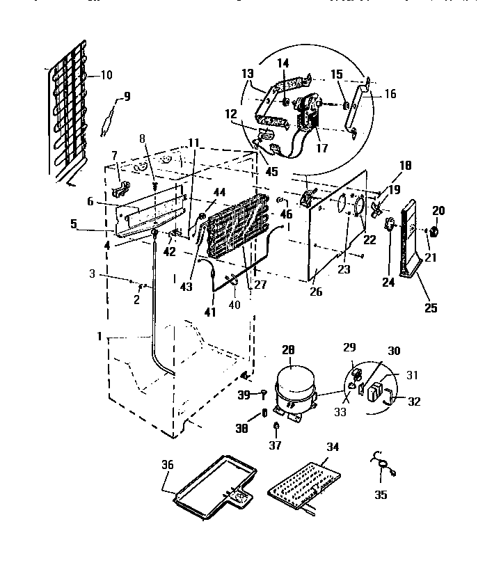White-Westinghouse RT170GCF4 cooling system diagram