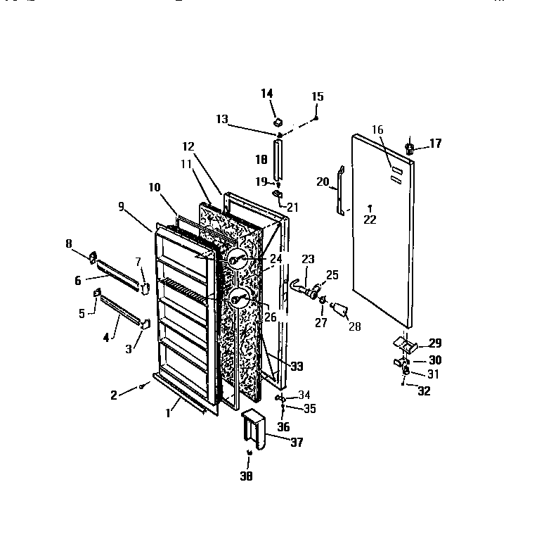 White-Westinghouse FU169ERD2 door diagram