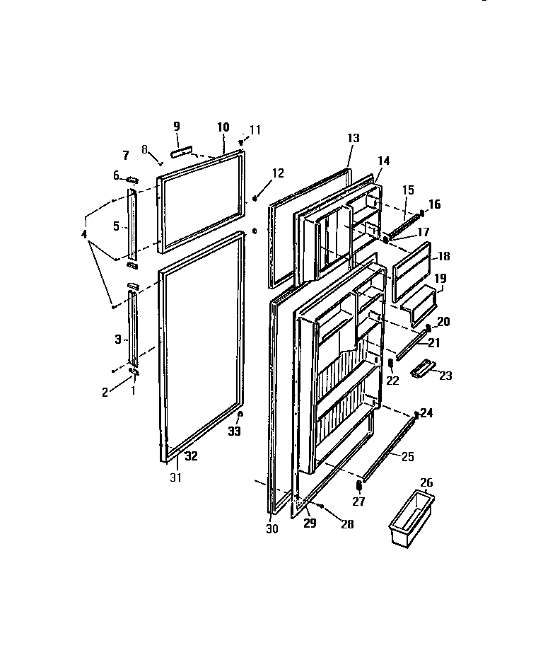 White-Westinghouse RT196GCW2 doors diagram
