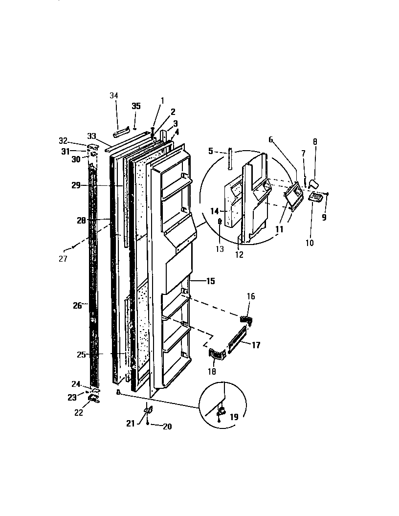 White-Westinghouse RS249GCF2 freezer door diagram