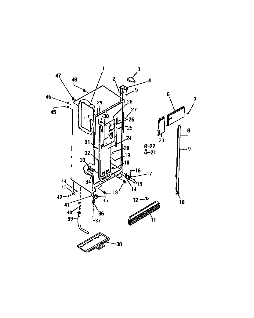 White-Westinghouse RS249GCF2 cabinet diagram