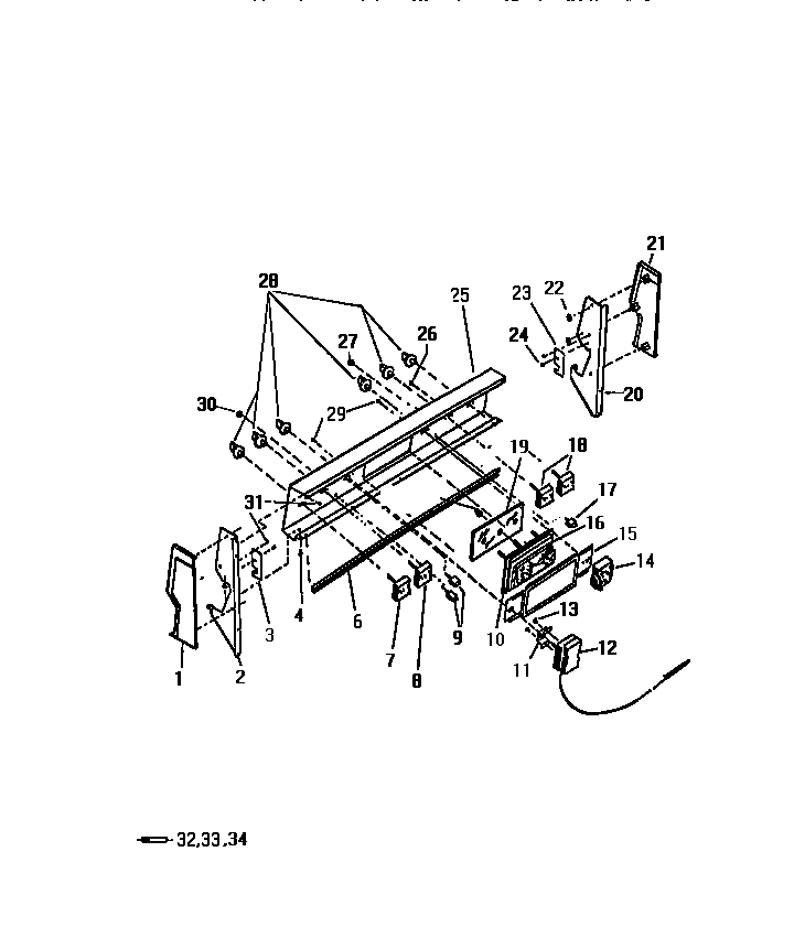 White-Westinghouse KF350GDV0 backguard diagram
