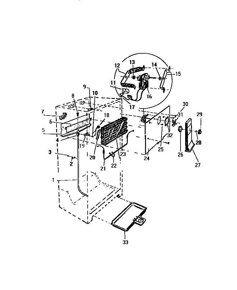 White-Westinghouse RT175GCD0 evaporator, fan assy. diagram