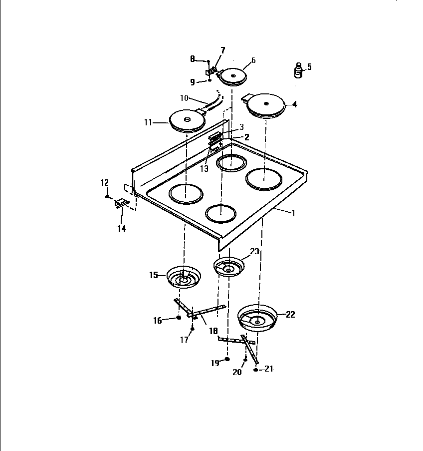 White-Westinghouse KF590HDH1 top, drawer diagram