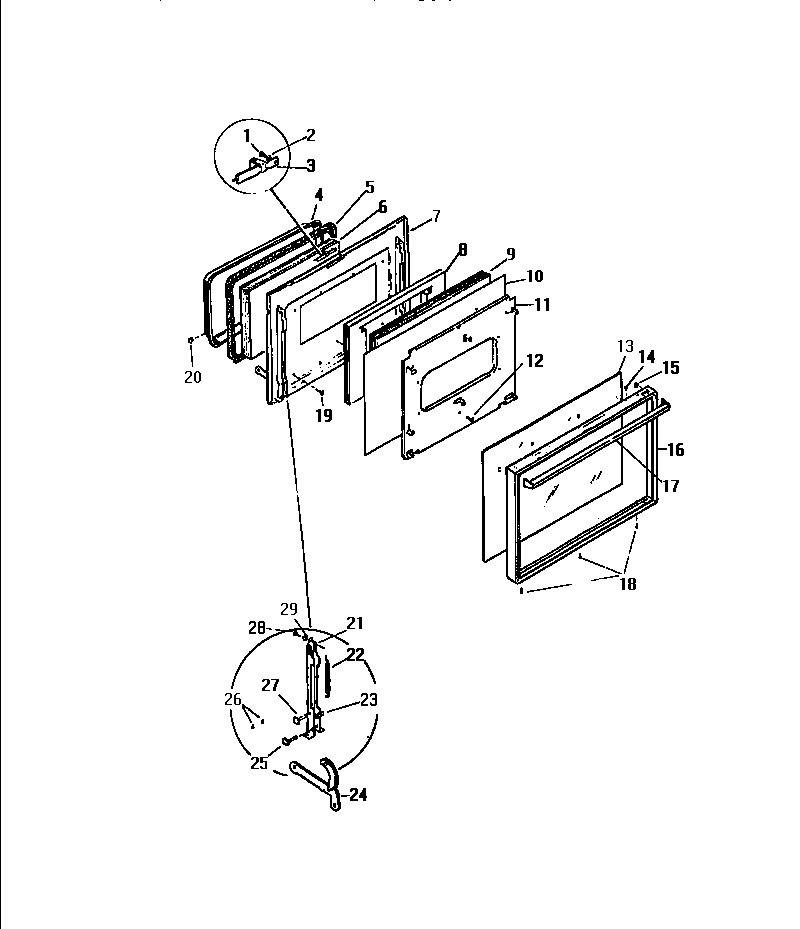 White-Westinghouse KF590HDH1 door diagram