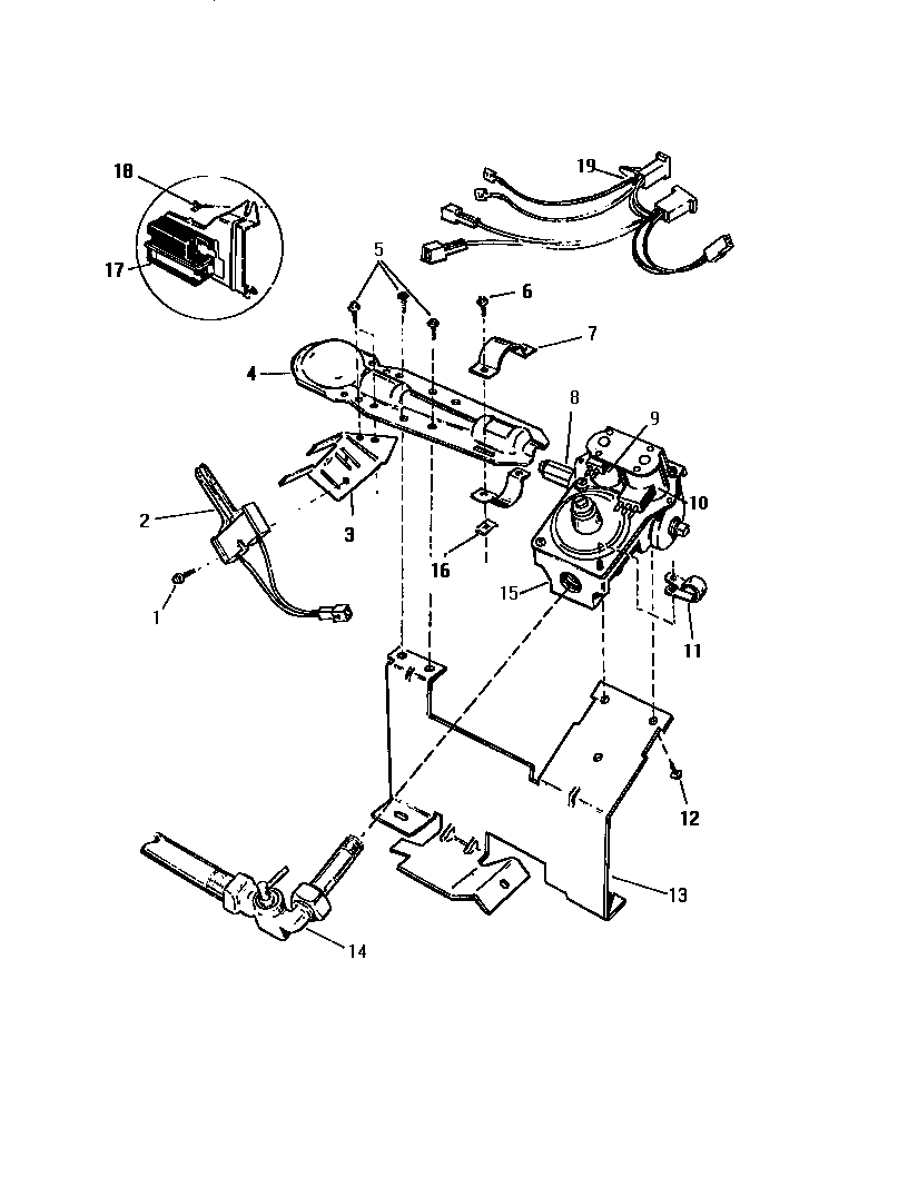White-Westinghouse DG400EXV4 gas valve burner assy. sensor diagram