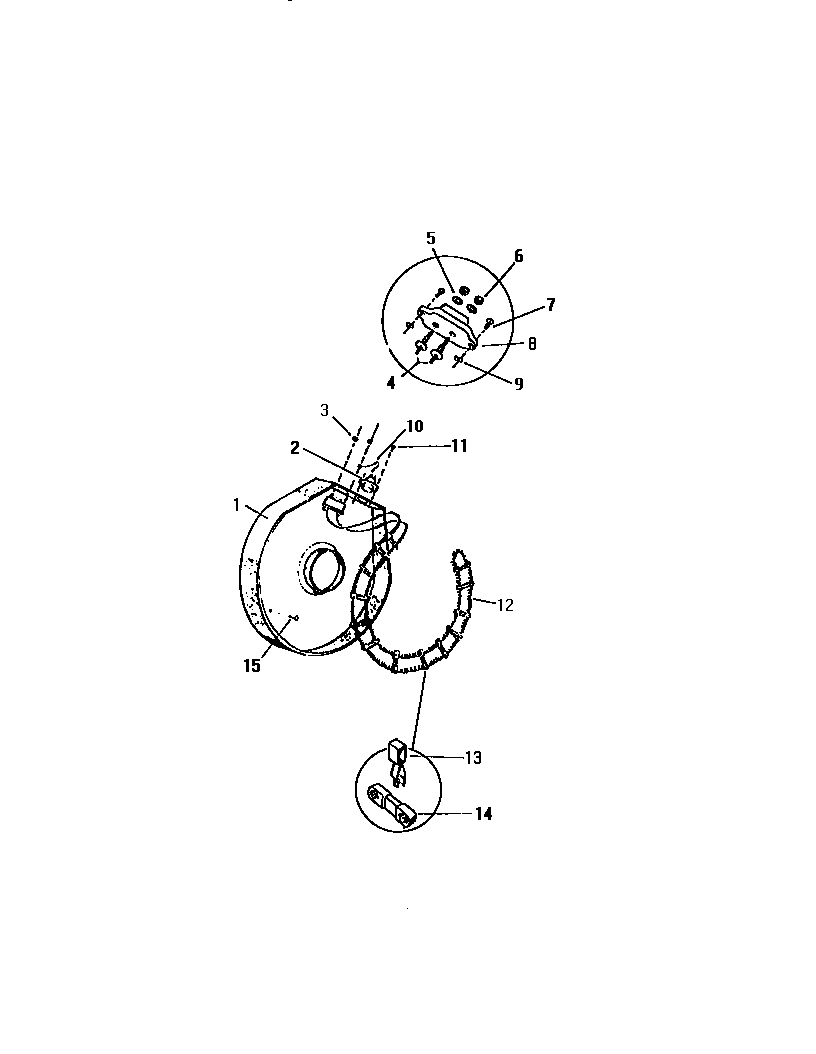 White-Westinghouse DE600EDF1 heating element, housing diagram