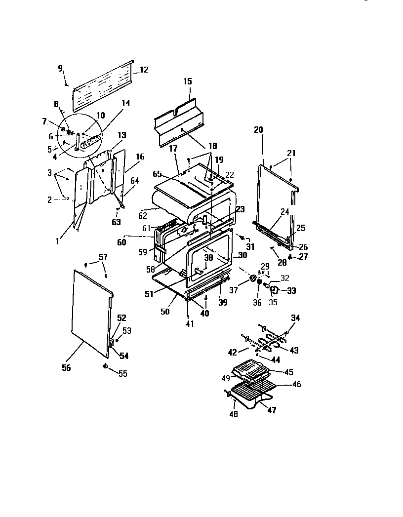 White-Westinghouse KF400GDW2 body, side panels diagram