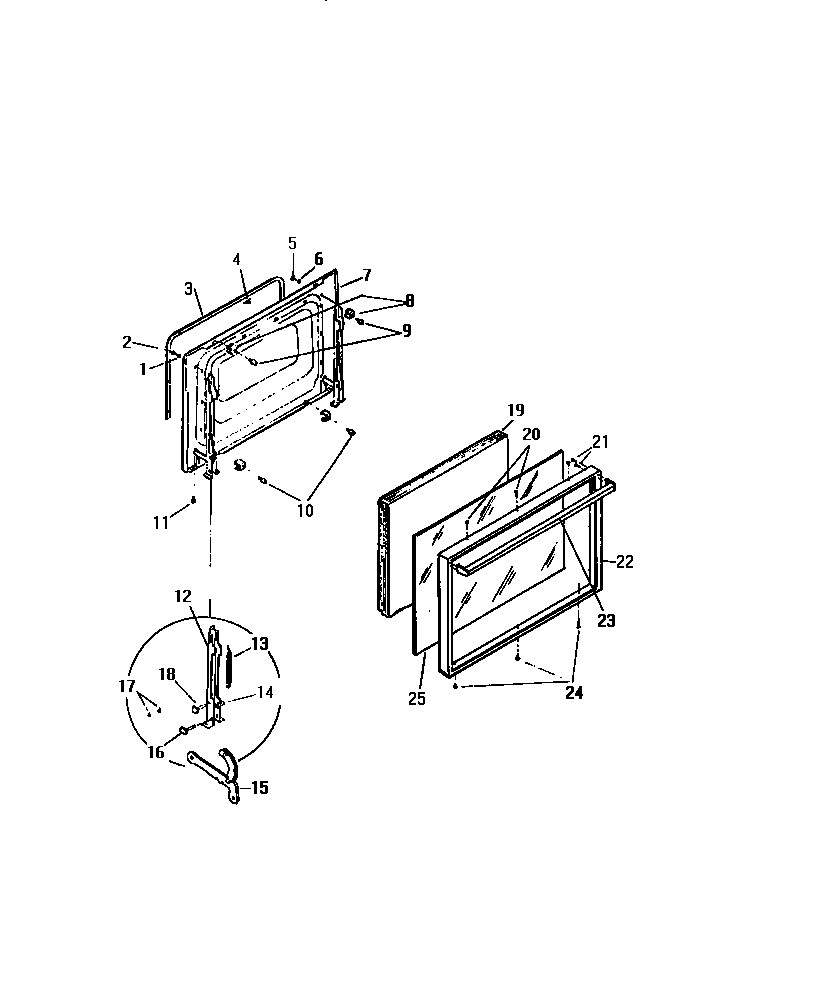 White-Westinghouse KF320JDW0 door diagram