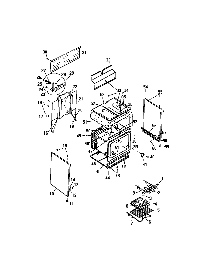 White-Westinghouse KF320JDW0 body, side panels diagram