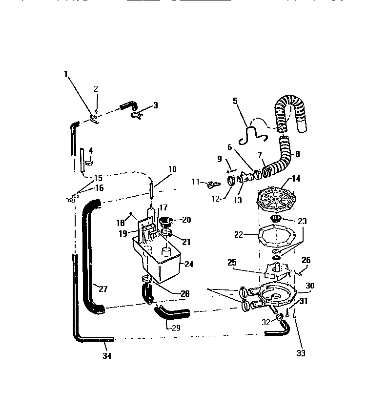 Kelvinator AWP330A1T pump, hoses diagram