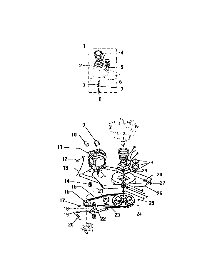 Kelvinator AWP330A1T motor, transmission diagram