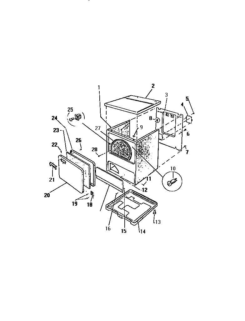 Kelvinator DEA500A2T cabinet diagram