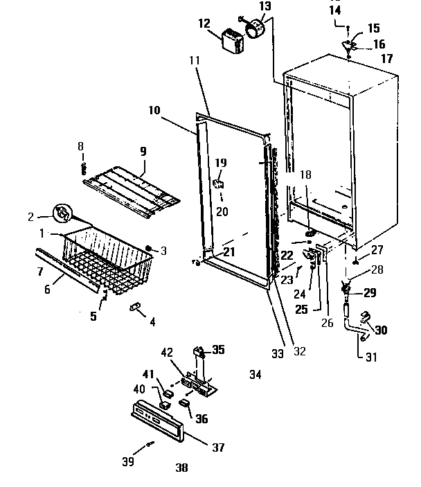 White-Westinghouse FU211JRW1 cabinet diagram