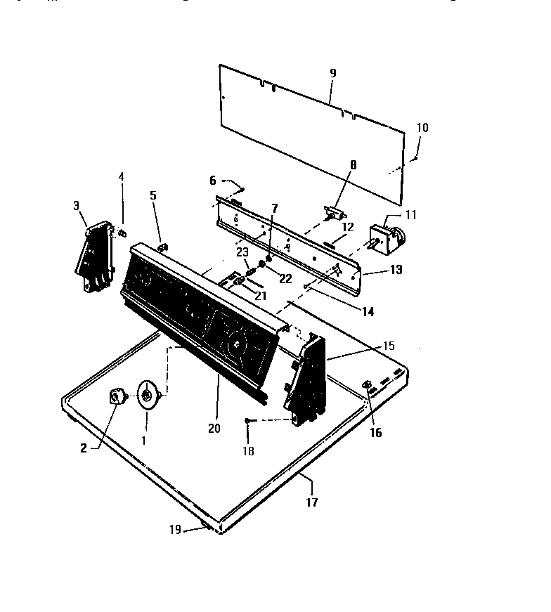 White-Westinghouse DE500JDD1 console & controls diagram
