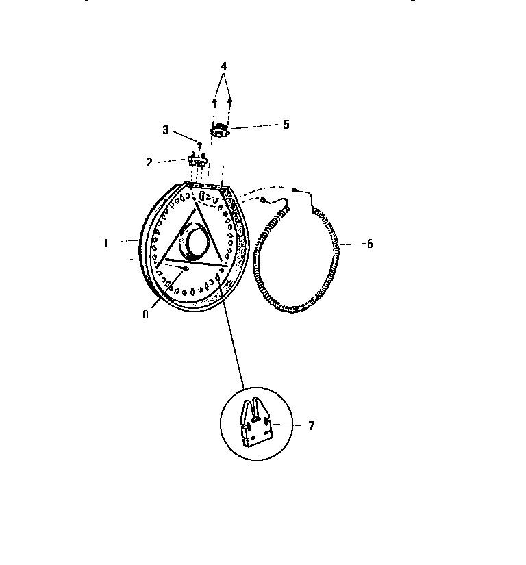 White-Westinghouse DE250JDD1 heater housing diagram