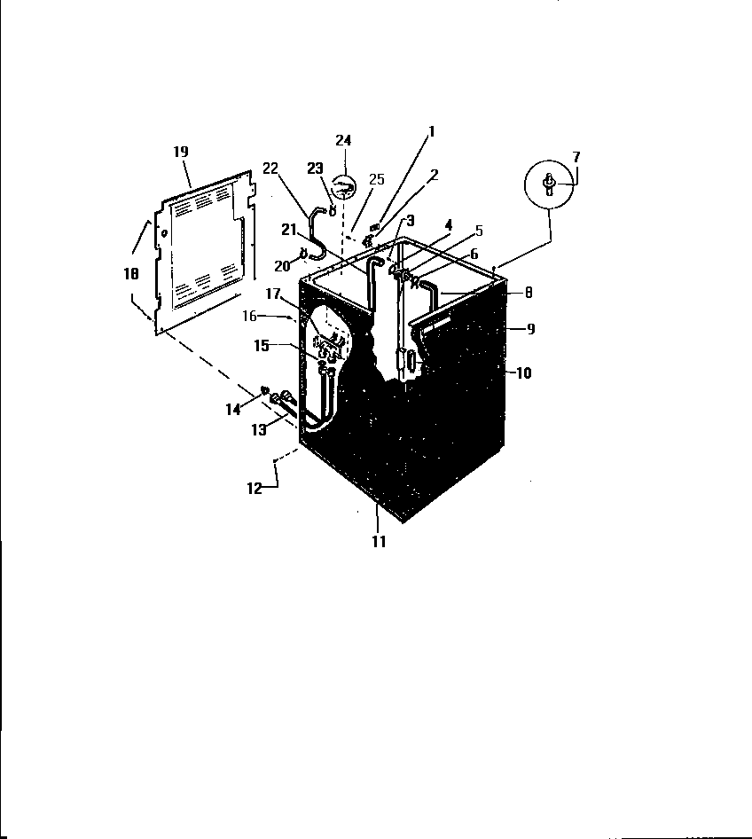 White-Westinghouse LA550EXF1 cabinet, hoses diagram