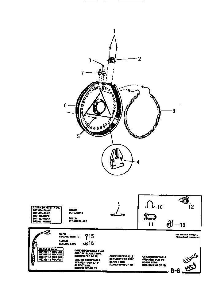 White-Westinghouse DE800EDD1 harness & miscellaneous diagram