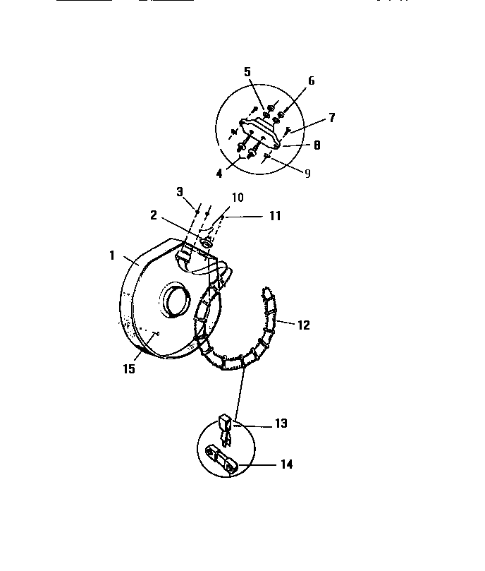 White-Westinghouse DE651EDH4 heater housing diagram
